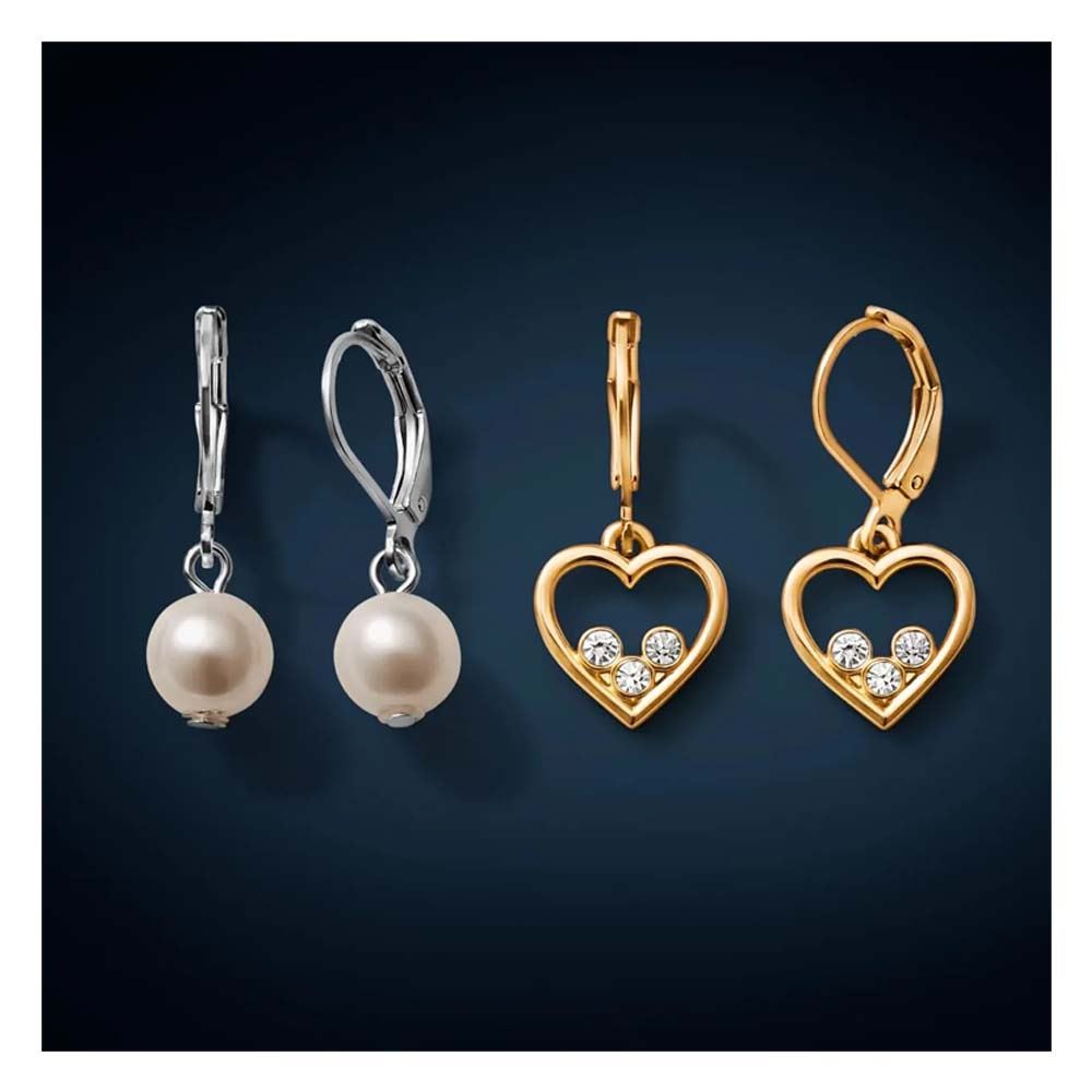 Set Aretes Pendientes New Icons Plateado y Dorado Originales Esika